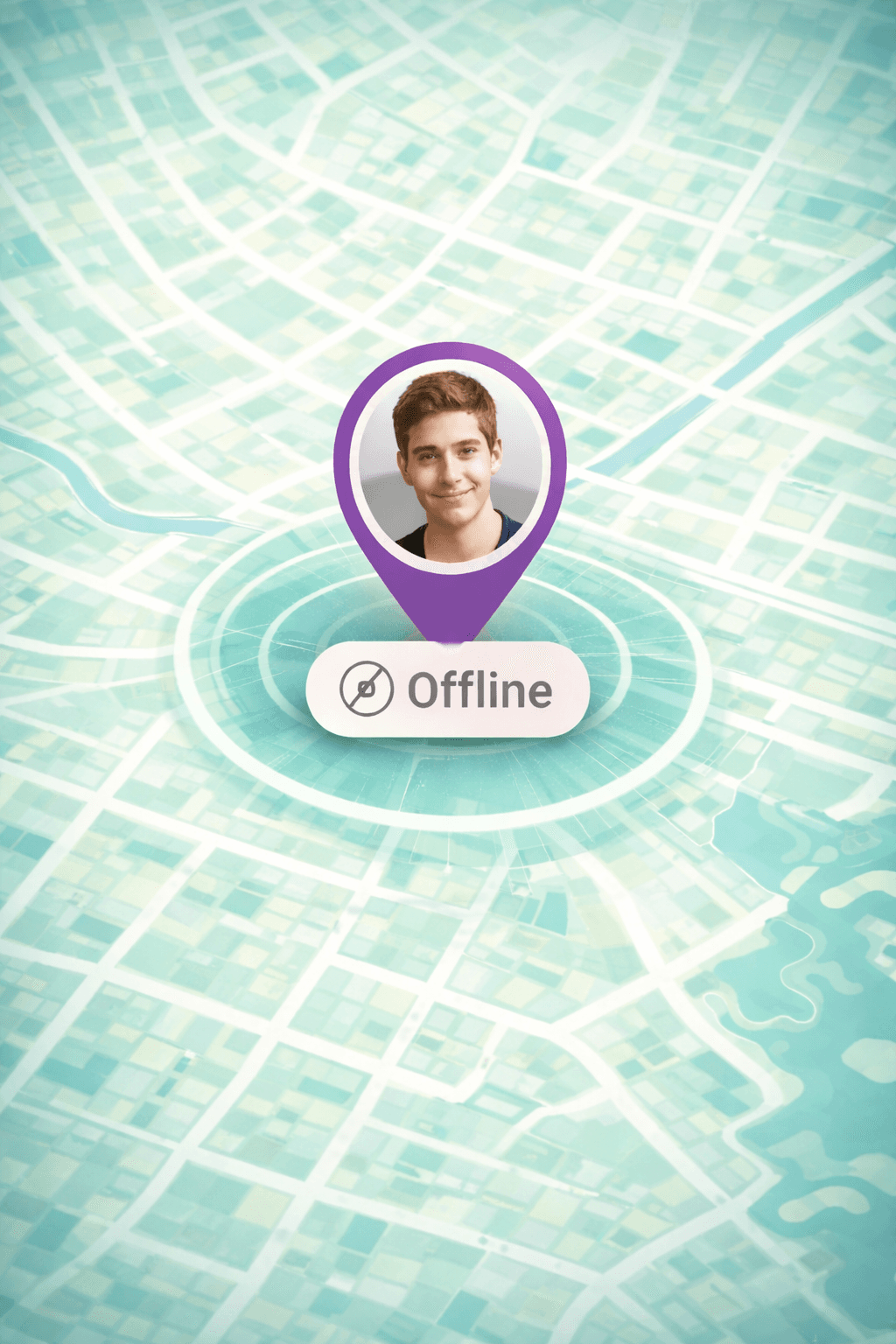 App screen showing last known location when offline
